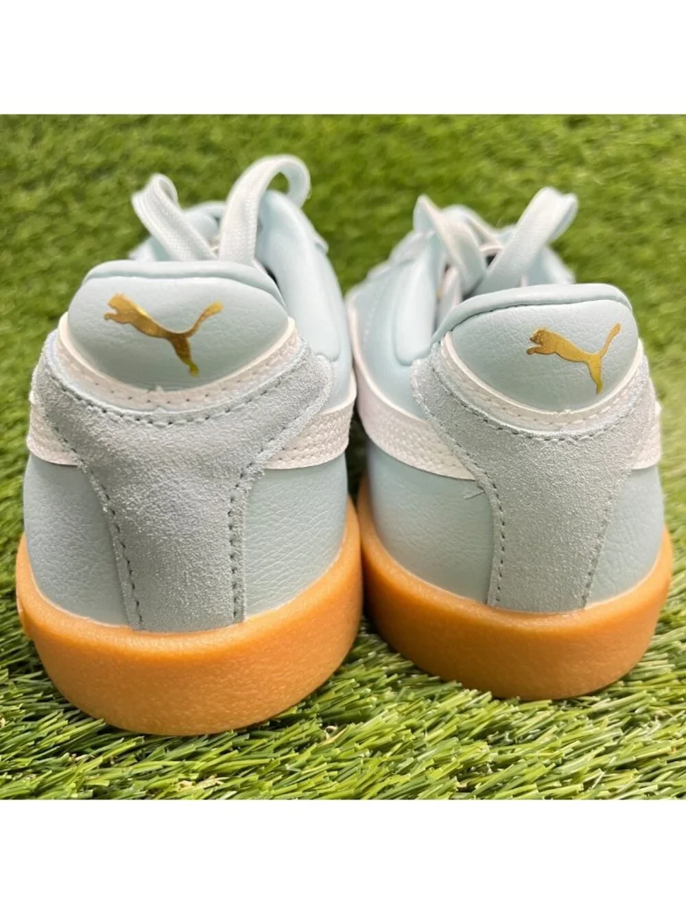 Puma Club II Era Womens Size 5.5 Light Blue Gum Athletic Leather Shoes Sneakers